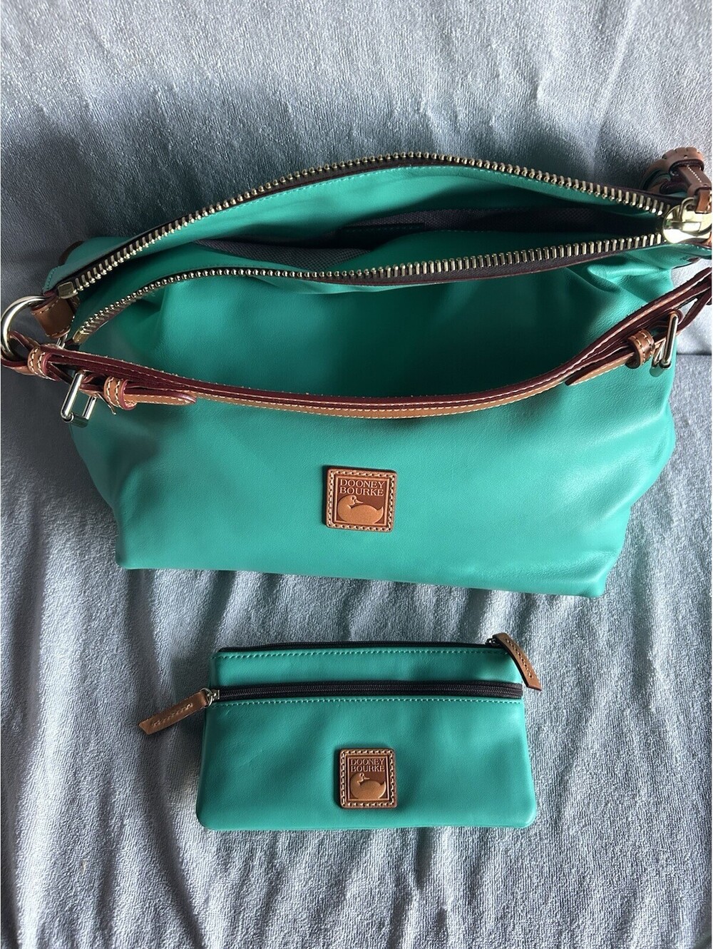 Dooney & Bourke Authentic Pebble Hobo Shoulder Handbag Bag - Jade